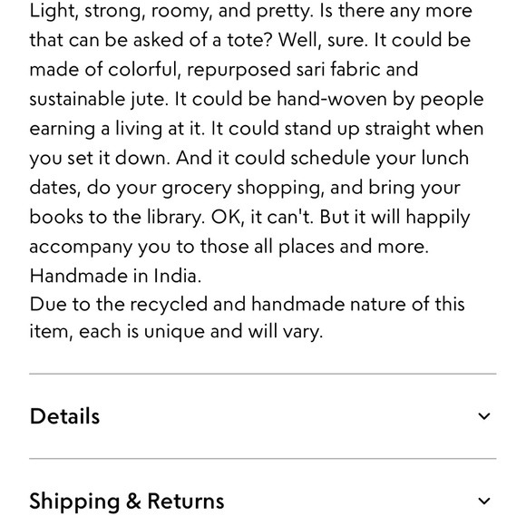 NWT Matr Boomie rainbow repurposed sari jute tote bag - Picture 12 of 12